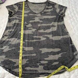 Camo Print V-Neck Women's Top
